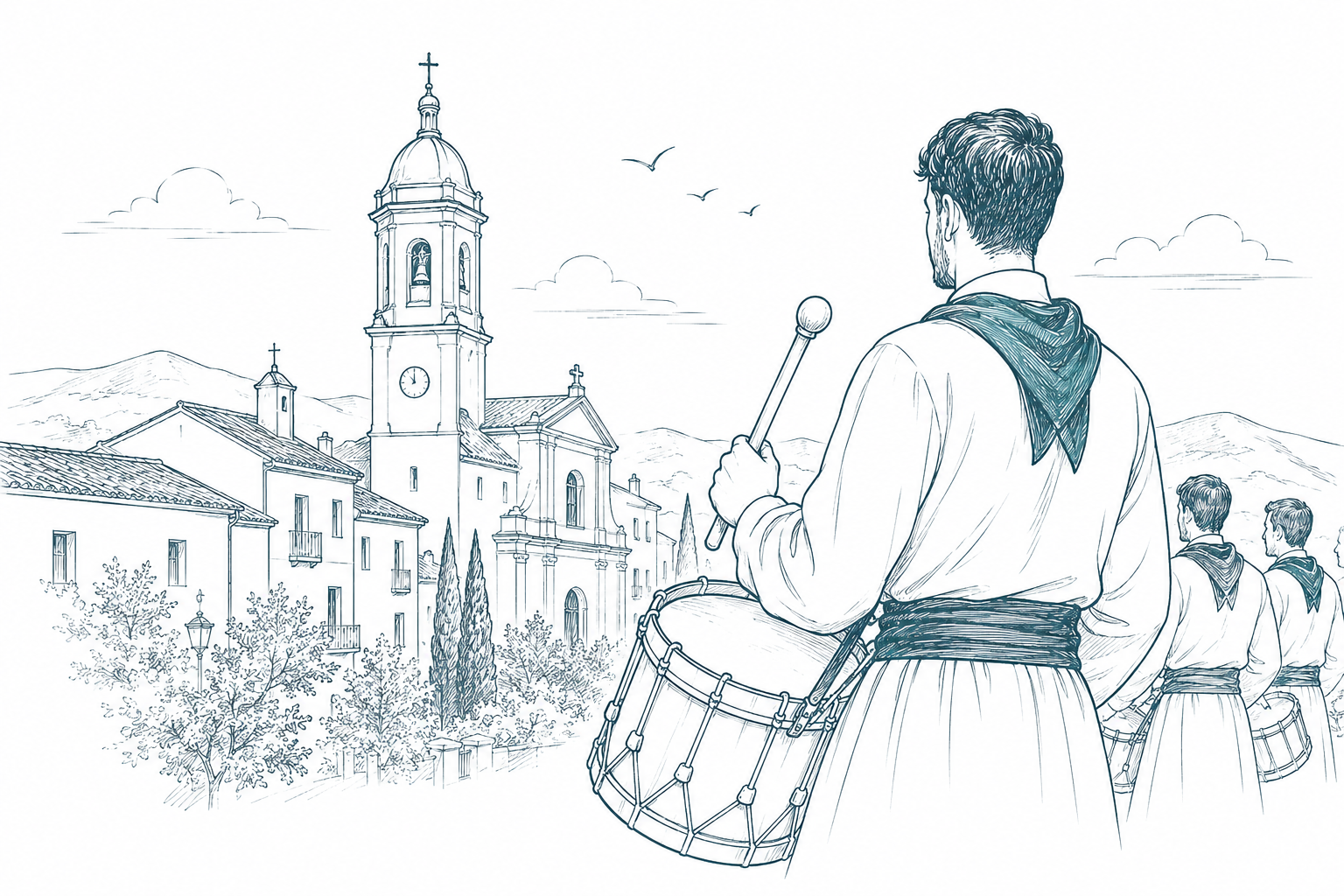 Tamborada de Tobarra durante Semana Santa